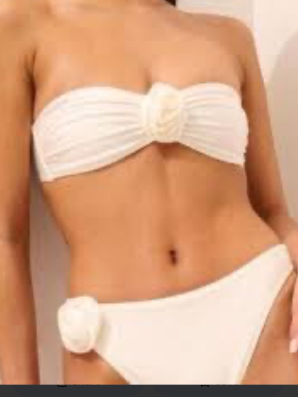 Abercrombie & Fitch White Bandeau Bikini set with Floral Rosette